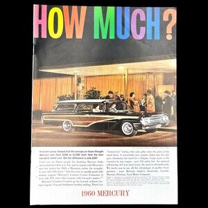 1960 Mercury Colony Park Station Wagon How Much? Vintage Color Print Ad